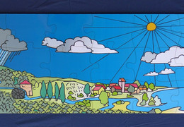 Fotopuzzle mit gedruckter Grafik